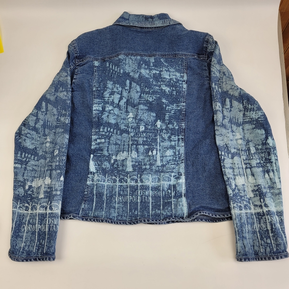 Lapis Cosmopolitan Button Down Jean Jacket With C… - image 7
